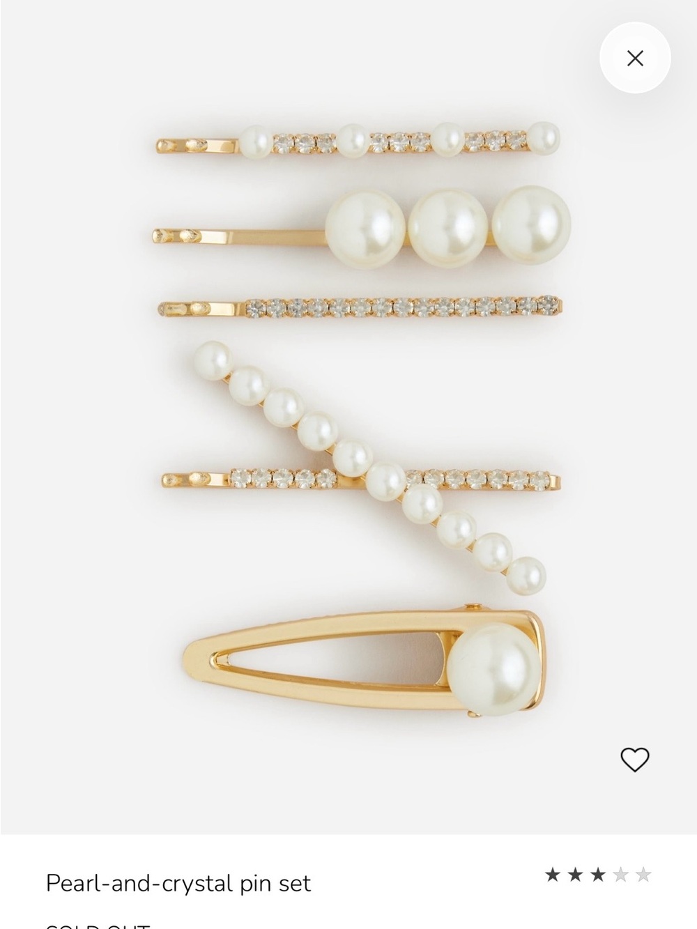 NWT - J. Crew pearl and crystal hair pin set